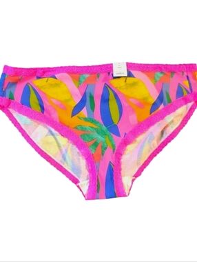 NWT Auden Multicolor Bikini Panty 4X Plus Size Bright Tropical Print